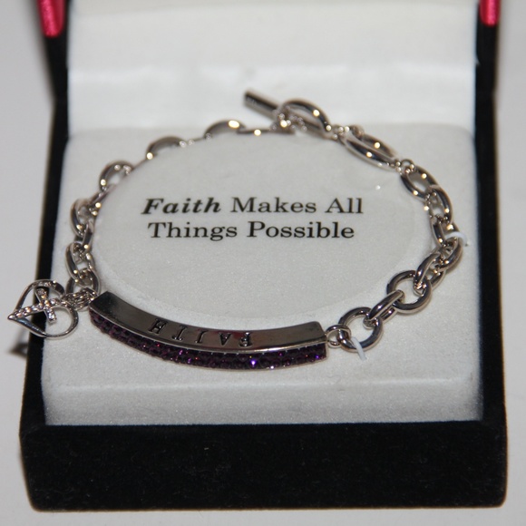 New! Faith Blessed Swarovski Crystal Bracelet - Picture 4 of 10